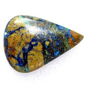 Azurite Malachite อัญมณีหลวมรูปร่างลูกแพร์ธรรมดา Cabochon ธรรมชาติที่มีคุณภาพดีสำหรับการทำเครื่องประดับ - Product Image 2