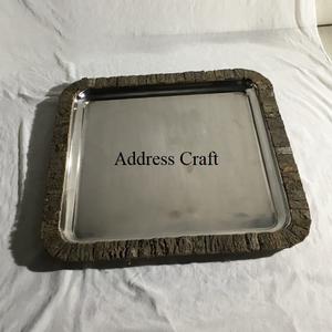 Prix de gros d'usine meilleur prix plateau de service en acier inoxydable avec écorce pour la maison hôtel restaurant bureau fête utilisé nouveau style - Product Image 2