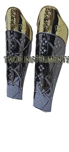 Protège-jambes de chevalier, protège-oreilles, brassard, en acier inoxydable, style médiéval - Product Image 5