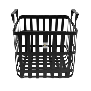 Vente en gros de panier de pique-nique en saule Nouveau rotin de conception de stockage d'aliments et de cadeaux en fil de fer enduit de poudre de couleur noire - Product Image 6