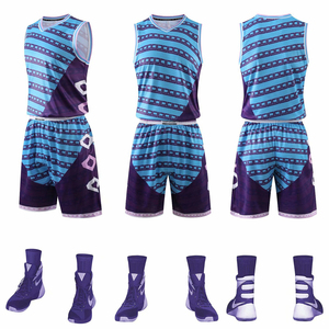 Conjunto de Camiseta de Baloncesto Azul Unisex, Sin Mangas, Cuello en V, Impresión Sublimada, Transpirable, de Secado Rápido, Poliéster, Correa Ajustable, Personalizable para Equipos - Product Image 3