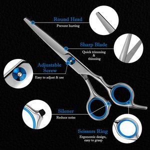 FARHAN-Juego de tijeras para cortar el pelo para hombres, Kit profesional de corte de pelo, tijeras afiladas de acero inoxidable, productos & Co - Product Image 3