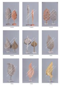 Sculpture de feuille de créateur artisanale pour bureau à domicile Base en marbre matériau en aluminium pièce maîtresse de table amovible pour Diwali - Product Image 2