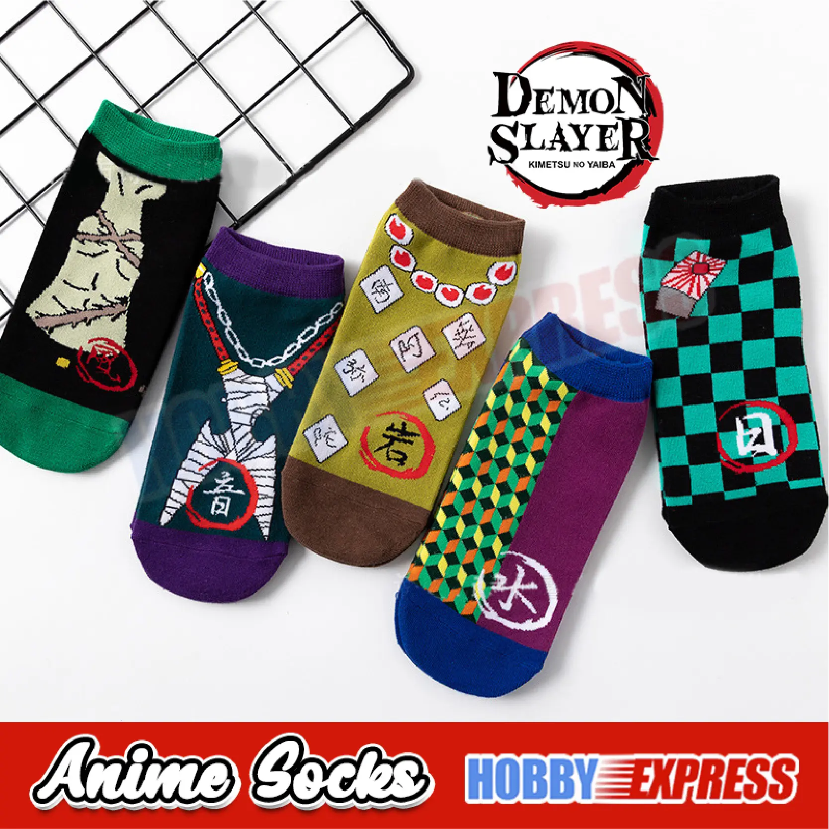ADP-calcetines tobilleros para hombre y mujer, Colección Anime Demon Slayer, ADP-041