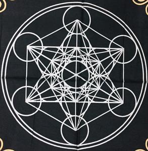 Tarot Spread Metatron Hexa, cubierta de mesa de algodón, tela de Altar, hermoso tapiz cuadrado de Oro Negro espiritual de consignadores indios - Product Image 4