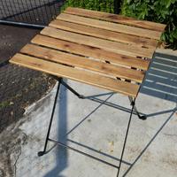 Ensemble table et chaises pliantes en acacia / Ensemble de café en bois d'extérieur pour café / Ensemble de jardin patio Tarno 3 pièces