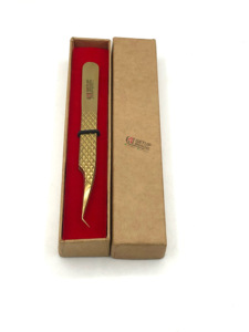 ที่หนีบขนตาปลอมพลาสม่าสีทอง45องศาอุปกรณ์เสริมความงามทำจากสเตนเลสโลโก้ออกแบบได้ตามที่ต้องการ - Product Image 3