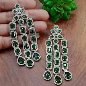 Pendientes de aro con forma de diamante de circonia cúbica para mujer, joyería de lujo, 2022