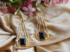 ต่างหูห่วงชุบทอง ดีไซน์ใหม่ล่าสุด งานแฮนด์เมด สไตล์หรูหรา ประดับเพชร สำหรับสาวๆ และผู้หญิง ขายส่ง - Product Image 5