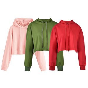 Femmes sur mesure conçu de haute qualité haut court sweats à capuche 100% coton brodé Technique imprimé motif XS hiver - Product Image 6