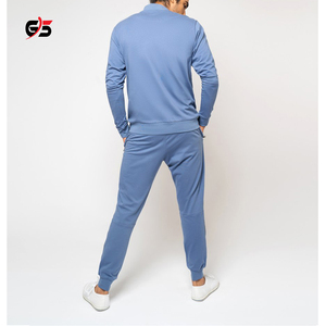Chándal de hombre OEM 2025 100% algodón transpirable logotipo personalizado estampado cremallera conjunto de dos piezas chándal de fabricante al por mayor - Product Image 2