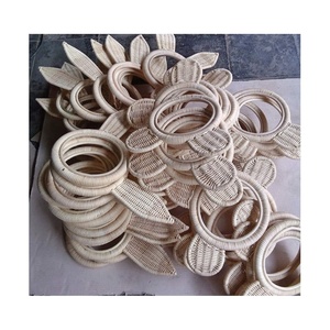 Mayco — cadre en rotin et osier de bambou tissé, artisanal, plan en rotin, effet miroir, pour salon, (WS + 99 données en or) - Product Image 4