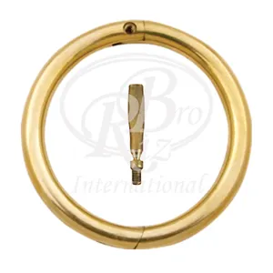 Bull nose rings brass with locking key 3.25 inches dairy device live stock & veterinary instruments
