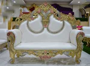 74 elegante sofá metálico moderno para decoración nupcial Mandap temas de boda versátiles - Product Image 5