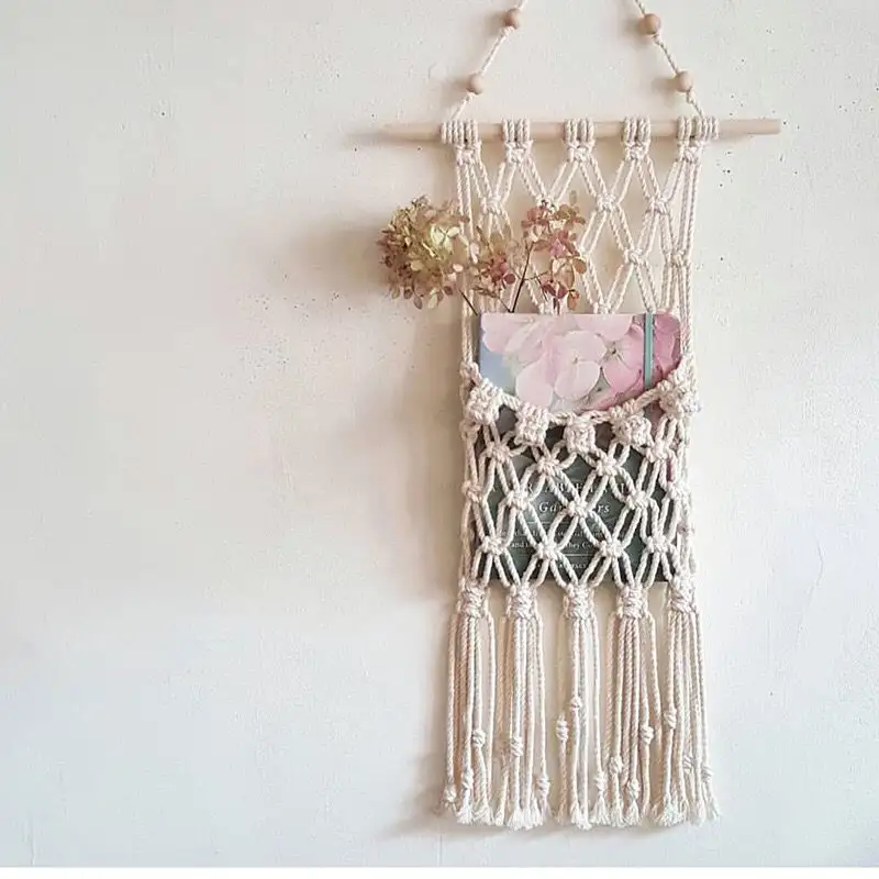 Tiêu chuẩn chất lượng tay dệt macrame chủ Tạp Chí macrame tường chủ cho Mail Bưu thiếp văn phòng phẩm