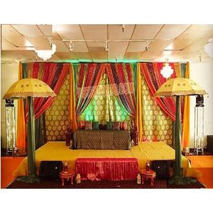 Zari ม่านฉากหลังทำงานสำหรับ Sangeet เวที Mehndi ฟังก์ชั่น zari ทำงานฉากหลังแต่งงาน zari ทำงานผ้าม่านฉากหลัง - Product Image 1