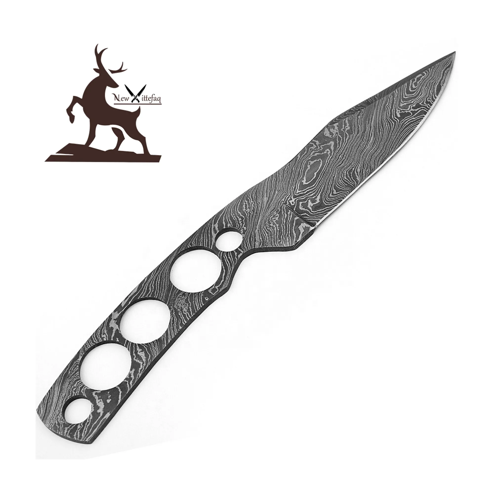 Damascus hunting knife blank blade tracker survival tactical knife saw blade decorative fancy knives