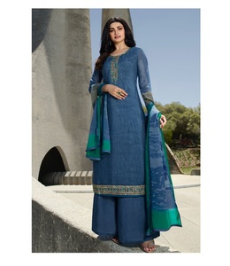 Traje de trabajo de crepé francés impreso para mujer, traje de trabajo pesado de la mejor calidad, conjunto de Kurta con Dupatta para mujer - Product Image 1