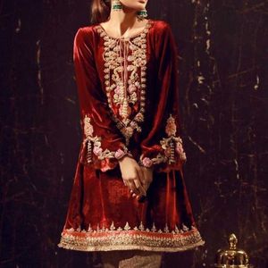 NEW--LATEST--BEAUTIFUL broderie sur KAMEEZ, brocart pantalon robe... pour la fête-usure/mariage @ 2021 - Product Image 1