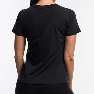 Camiseta negra con estampado de pantalla para mujer, venta al por mayor, ajustada - Product Image 4