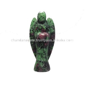 คริสตัลแกะสลักรูปนางฟ้าทับทิม zoisite คริสตัลสูง2ถึง2.5นิ้วหินเทวดารักษาอัญมณีรูปสลักเทวดาจำนวนมากสำหรับตกแต่ง - Product Image 5