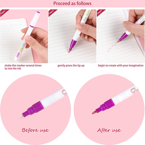 8 Colors Double Line <b>Pen</b> <b>Outline</b> <b>Pen</b> for Card Making, Birthday Greeting, Painting, DIY Art Crafts <b>Metallic</b> Markers <b>Pens</b> - Product Image 4