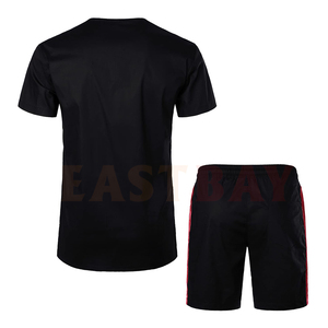 Ensemble t-shirt manches courtes et Short pour homme, tenue décontractée, 2 pièces, Fitness, été - Product Image 2