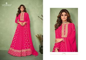 Georgette ชุดงานปักลายแบบหนัก,ชุดวอคเกอร์และลูกไม้เต็ม Santoon ด้านล่างสวยงาม Anarkali ขนาดใหญ่ - Product Image 5