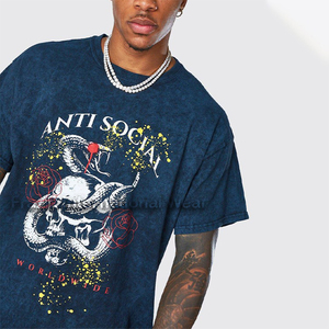 Camiseta Deportiva de Manga Corta para Hombre, de Secado Rápido, Ligera, 240g, Lavado Ácido, Color Sólido, Algodón/Poliéster, para Todas las Temporadas - Product Image 2