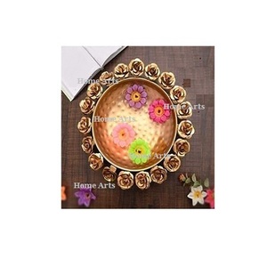Urli de cobre martillado de Calidad exclusiva, forma redonda, tamaño personalizado, flor Urli para uso en bodas y eventos - Product Image 6