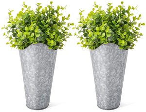 Maceta galvanizada para tallos de flores y otras plantas, decoración para colgar en la pared, macetas decorativas - Product Image 2
