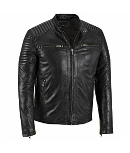 Negro color de cuero de oveja de cremallera de cierre en todos los colores y pieles hechas en Pakistán - Product Image 1