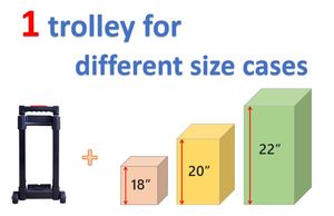 Hot bán yeou cherng YS-60 hành lý có thể tháo rời Telescopic kim loại màu đen có thể tháo rời xe đẩy xử lý với chất lượng tốt nhất - Product Image 3