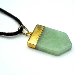 Colgante de Aventurina verde, joyería de cristal al por mayor - Product Image 1
