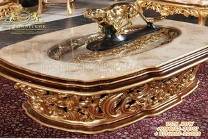 Meubles de salon de luxe faits à la main, taille king size, finition or antique royal, meubles de salon en teck, ensemble de canapés Dallas - Product Image 5