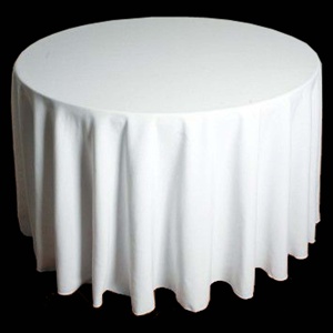 120 Inch Polyester Vòng/Vuông Đồng Bằng Màu Trắng 100% Rắn Màu Trắng Khăn Trải Bàn Tùy Chỉnh Vải Lanh Bảng Vải Từ Ấn Độ Jaipur - Product Image 1