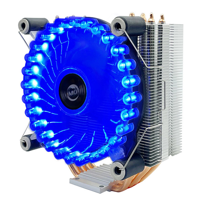 Пользовательский пластиковый вентилятор 120 мм, четыре тепловых трубы, Медный трубчатый радиатор, кулер для ЦП, кулер для настольного игрового ПК, корпуса компьютера, вентилятор, радиатор