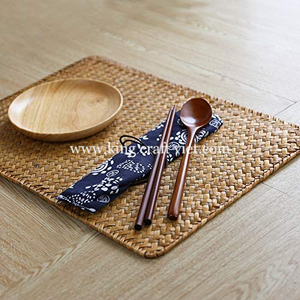Rustic <b>Woven</b> Rectangle Seagrass Placemats for Dining Table, Natural Placemat Handmade <b>Coaster</b> Charger Plate Handcraft Table Mat - Product Image 5