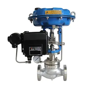 Válvula de controle de diafragma de água, 4 20ma, válvulas de controle pneumática resistente azul