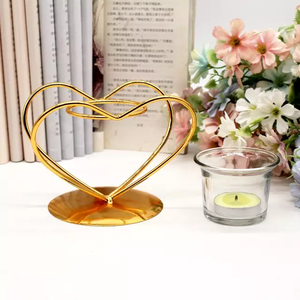 Bougeoir métallique en verre, chandelier - Product Image 3