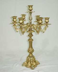 Candelabros de mesa de bodas Vantage niquelado de latón moderno de lujo, candelabros de lujo reales para decoración de deshierbe - Product Image 5