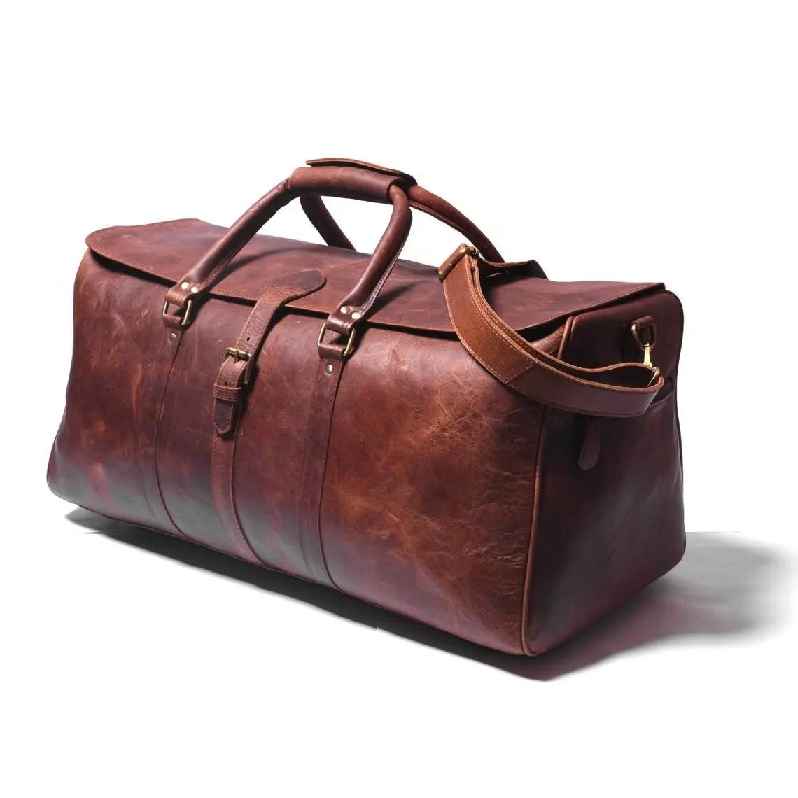 Leather Travel Luggage Weekender Bag, Leather Holdal Overnight Large Capacity Vintage Leather Travel Luggage For Men