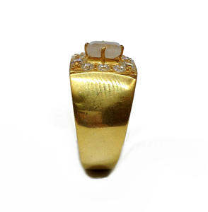 Sterling <b>Silver</b> 925 Asymmetric Supplier Wholesaler Custom Handmade Unisex Party Wear <b>Man</b> Moonstones Peridot Unique Gemstone <b>Ring</b> - Product Image 5