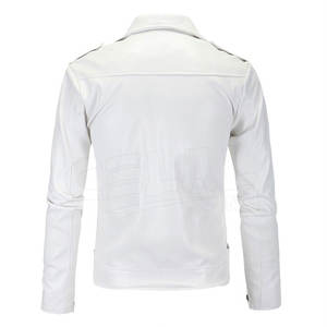 แจ็กเก็ตหนังซิปกันลมคอตั้งหนัง PU,เสื้อแจ็คเก็ตแฟชั่นดีไซน์ล่าสุดสำหรับผู้ชาย - Product Image 2