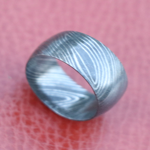Anillo de boda de acero damasco - Product Image 1