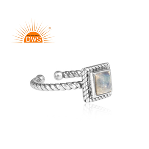 Rainbow <b>Moonstone</b> Gemstone <b>Ring</b> Jewelry Supplier Vintage Look 925 Sterling Silver <b>Ring</b> Jewelry Manufacturer - Product Image 3