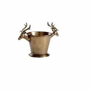 CLASSIC HEAD STAG BRASS ICE BUCKET HOME PARTY DECORATIVE CLASSICAL TOP QUALITY BRASS ICE BUCKET FANCY ICE BUCKET