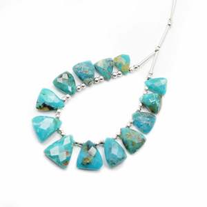 Turquoise naturelle de l'Arizona Sleeping Beauty à facettes perles en vrac en forme de trillion pour la fabrication de bijoux-perles de pierre - Product Image 2