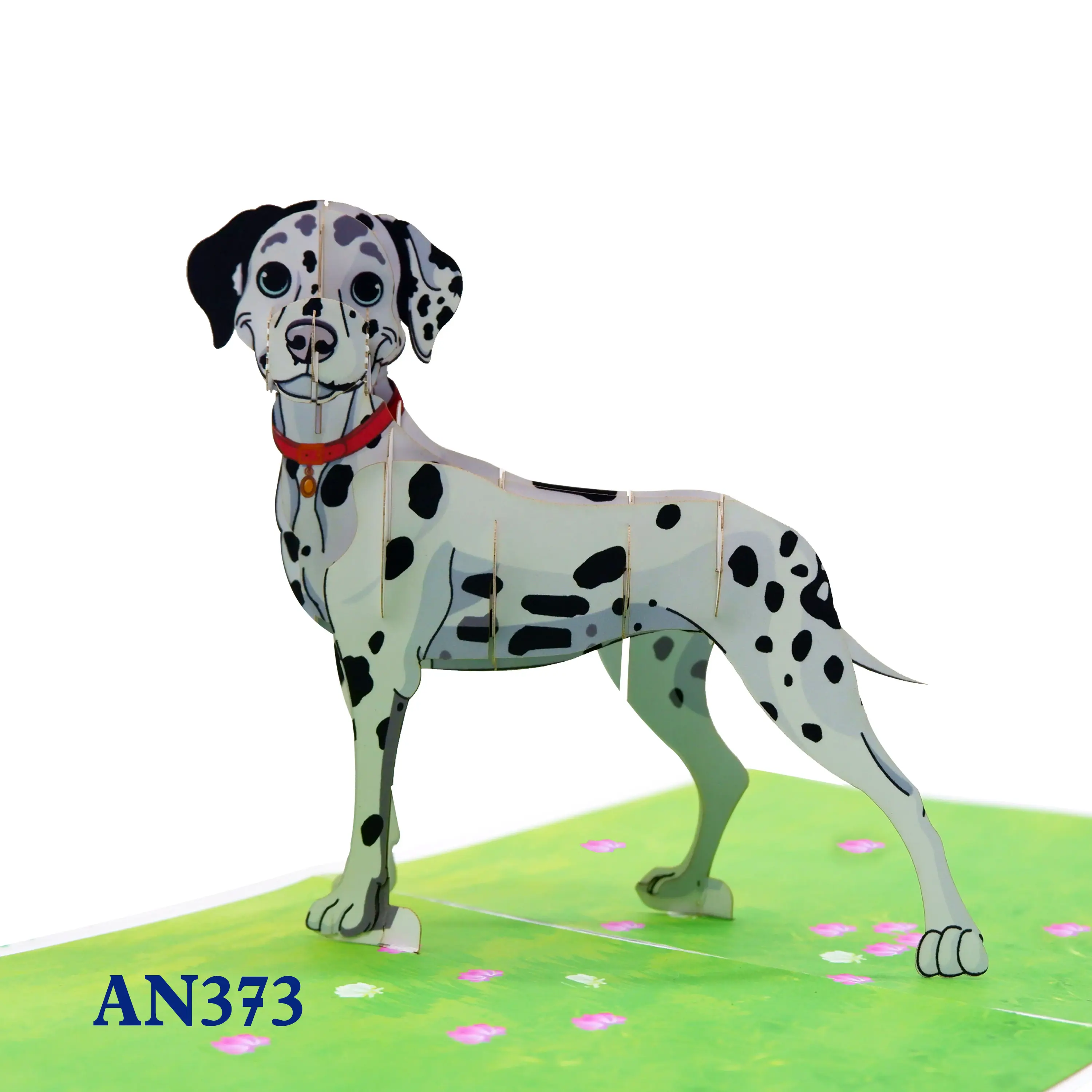 Carta Pop-Up dalmata taglio Laser prodotti caldi all'ingrosso carta di auguri 3D animale fatto a mano Best Seller regalo e artigianato