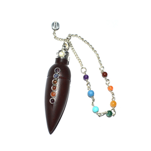 Get Online Wooden Bullet Pendulums with Chakra Chain : Wooden Bullet Pendulums with Chakra Chain for Sale - Product Image 1